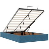 vidaXL Otomanski posteljni okvir z vzmetnicami moder 120x190cm žamet | Shoptok.si