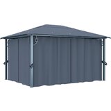 Paviljon Sjenica sa zastorom 400 x 300 cm antracit aluminijum | shoptok.hr