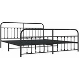  Metalni okvir kreveta uzglavlje i podnožje crni 193x203 cm | shoptok.hr