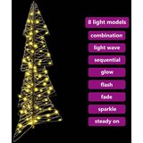 vidaXL Božično drevo med 100 LED Toplo bela 120 cm Ratan | Shoptok.si