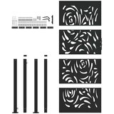  Vrtna vrata crna 100x200 cm čelična dizajn plamena | shoptok.hr