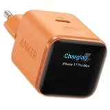 Nano kućni punjač sa ekranom 45W, Type C, narandžasti