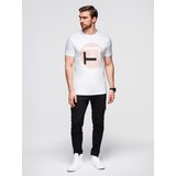 Ombre Men's cotton t-shirt with contrasting two-tone print - black | Shoptok.si