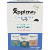 Applaws 10 + 2 gratis! mokra mačja hrana 12 x 70 g - Ribji izbor (3 sorte) v želeju vrečke