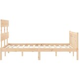  Okvir za krevet s uzglavljem 140x200 cm od masivnog drva | shoptok.hr