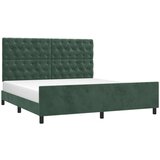  Posteljni okvir z vzglavjem temno zelen 160x200 cm žamet, (20906208) | Shoptok.si