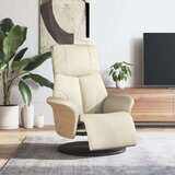  Naslonjač od umjetne kože s osloncem za noge krem | shoptok.hr