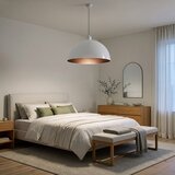 Brilagi LED luster na sajli METALO 1xE27/40W/230V prečnik 60 cm bela/bakarna Slike