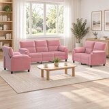  Set sofe 3 pcs Ružičasta Baršun | shoptok.hr