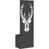 vidaXL Vrtno korito z dekorativno ploščo Črna 50 x 140 cm Mnogi jeklo | Shoptok.si