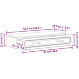 Stolna montirana na zid Dimljeni hrast 87,5 x 34,5 x 17 cm | shoptok.hr