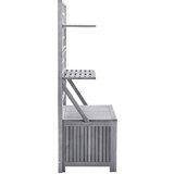  Kutija za pohranu s rešetkom siva 99x55x160 cm od drva bagrema | Eponuda.com