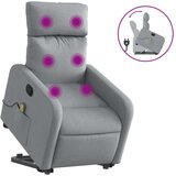vidaXL Masažni naslonjač na podizanje od tkanine svjetlosivi | shoptok.hr