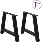 vidaXL noge kavne mizice a-oblika 2 kosa črna 60x(42-43) cm jeklo | Shoptok.si