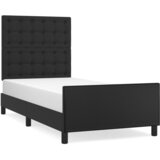  Okvir za krevet s uzglavljem crni 90x200 cm od umjetne kože | shoptok.hr