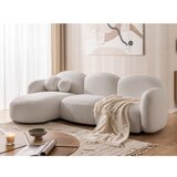 Ropez Krem kutna garnitura od bouclé tkanine (s lijevim kutom/s ležaljkom) Orbit – | shoptok.hr