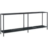 Maison Chic konzolna miza - miza ob steni črna 200x35x75,5 cm kaljeno steklo, (21785747) Cene