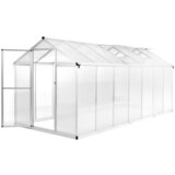 vidaXL Rastlinjak iz aluminija 421x190x195 cm 15,6 m³ | Shoptok.si
