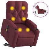  Električni masažni naslonjač na podizanje od tkanine boja vina | shoptok.hr