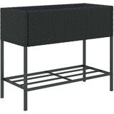  Vrtne sadilice s policom 2 kom crne 90 x 40 x 75 cm poliratan | shoptok.hr