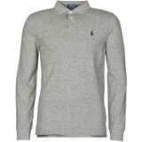 Polo Ralph Lauren Polo majice dolgi rokavi POLO AJUSTE DROIT EN COTON BASIC MESH LOGO PONY PLAYER Siva Cene