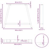  Noge za blagovaonski stol A-oblika 2 kom Crne 100 x (72-73) cm Čelik | shoptok.hr