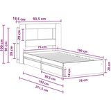  Okvir kreveta s pohranom s ladicama Hrast sonoma 75 x 190 cm - Hrast sonoma 75 x 190 cm sa središnjom policom | shoptok.hr