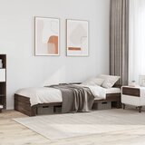 vidaXL Posteljni okvir rjav hrast 90x200 cm inženirski les | Shoptok.si