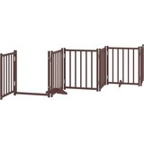  Vrata za pse s vratašcima 12 panela sklopiva 600 cm drvo topole Smeđa 50 x 60 x 2 cm | shoptok.hr
