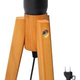  Stona lampa ALBA 1xE27/15W/230V crna/zlatna/hrast | Eponuda.com