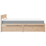 Postelja s predali in vzmetnico 160x200 cm trdna borovina | Shoptok.si