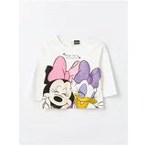 LC Waikiki Crew Neck Long Sleeve Minnie Mouse Printed Baby Girl T-Shirt