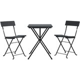The Living Store 3-dijelni sklopivi bistro set od poliratana crni | shoptok.hr