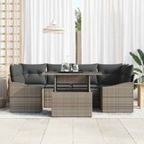  Sjedeća garnitura za vrt 7 kom. Siva poliratan 100 x 55 x 73 cm | Shoptok.si