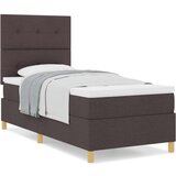  Krevet s podnom oprugom i madracem Tamnosmeđi 100x200 cm Tkanina | shoptok.hr