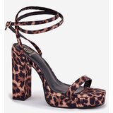 Boto Women's Heeled Sandals with Strap Leopard Fevenne | Shoptok.si