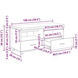  Klupa za hodnik s jastukom Sonoma hrast 100 x 38 x 46 cm | shoptok.hr