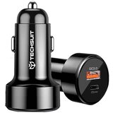 Techsuit vrhunski avtopolnilec (CAPD028) - USB-A QC 3.0 in USB-C 38 W - črn | Shoptok.si