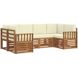  Set vanjskih sofa 6 kom. Prirodna i krem Smeđa 245 x 128,5 x 73 cm | shoptok.hr