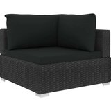 Poli vrtna sedežna garnitura z blazinami 6-delna ratan črna | Shoptok.si