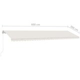  Tenda Samostojeća tenda na ručno uvlačenje 600 x 300 cm krem | shoptok.hr