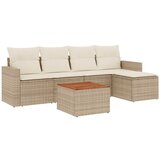 Maison Chic Seti vrtnega pohištva - Vrtna garnitura - Vrtni pohištvo set 6-delna z blazinami bež poli ratan, (21813118) | Shoptok.si