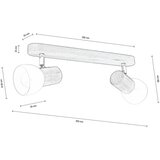  Spot-Light DO2225256 - Stropno spot svetlo NEL 2xE27/15W/230V u dekoru borovine | Eponuda.com