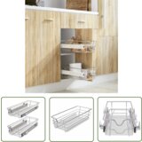 The Living Store Izvlečne košare mrežaste 2 kosa 300 mm srebrne - Žična Košara, (21745050) | Shoptok.si
