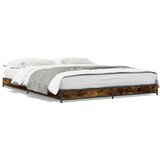 Furnova Posteljni okvir dimljeni hrast 120x200 cm inž. les in kovina, (21937073) | Shoptok.si