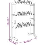  Stalak za cipele s kotačićima srebrni 66 x 27 x 100 cm | shoptok.hr