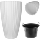 KADAX cvetlični lonec 30 cm pokrov z vstavkom plastični cvetlični lonec bel, (5000345977) | Shoptok.si