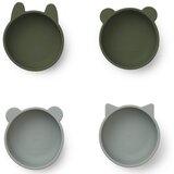 Liewood 4 dijelni set silikonskih zdjelica iggy hunter green mix | shoptok.hr