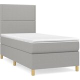 Maison Chic Box spring postelja - Vzmetna postelja z vzmetnico svetlo siva 80x200 cm blago SL12814, (21904986) Cene