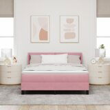 Box Spring Krevet s Madracem Ružičasta 160x200 cm Baršun | shoptok.hr